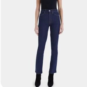 Mother High Waisted Rascal Hover straight leg denim dark wash 27 $248